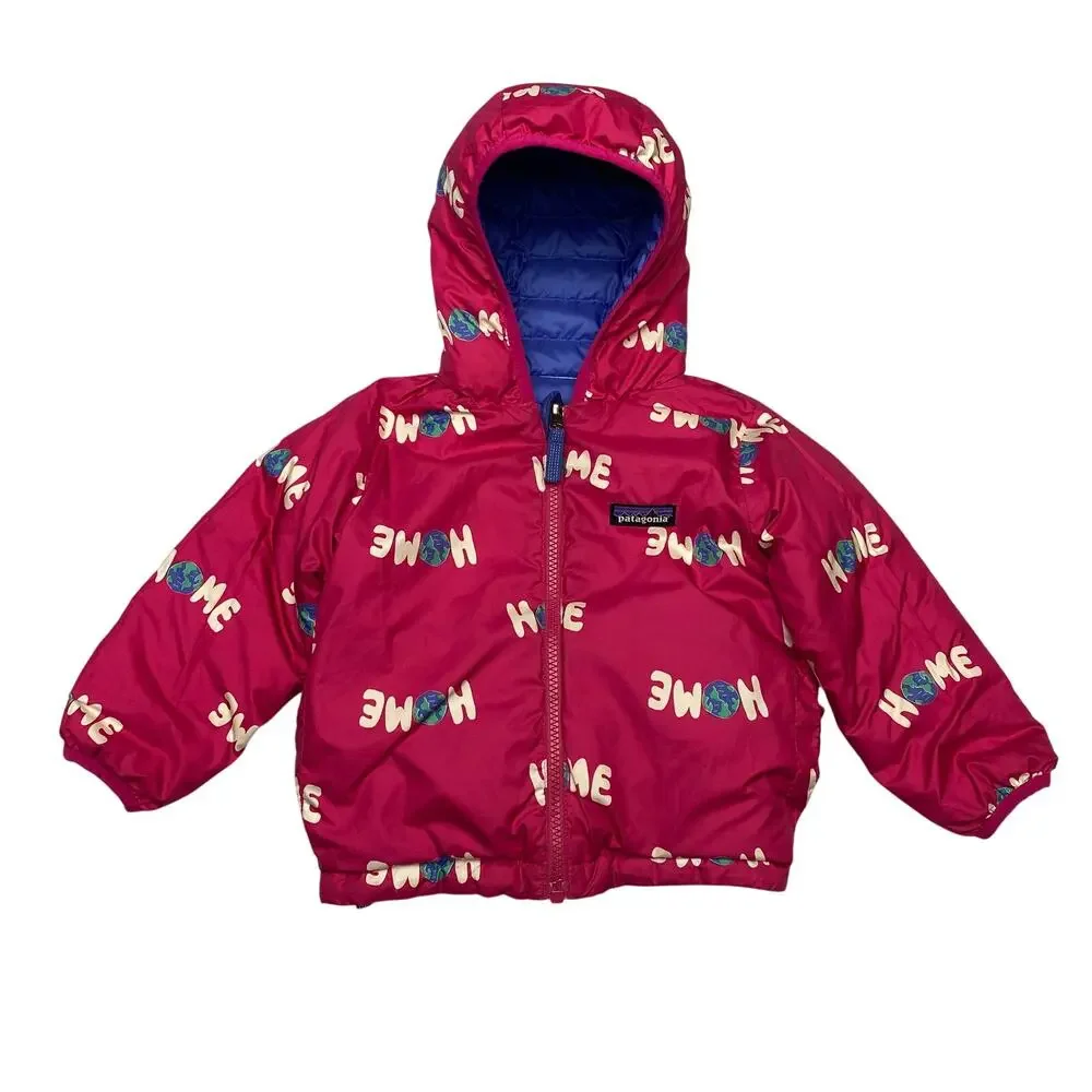 Patagonia Baby Reversible Down Sweater Hoodie Puffer Jacket 2T? Granola